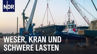 Transport auf dem Wasser Einsatz für den Schwimmkran  Die Nordreportage  NDR Doku [upl. by Eiggam]