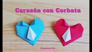 Corazon con Corbata  Origami Dia del Padre Paso a paso [upl. by An]