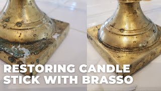 Cleaning Heavily Tarnished Brass Candlesticks with Brasso [upl. by Acemaj761]