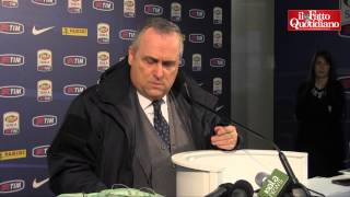 Calcio Lotito show in conferenza stampa tra invettive e telefonate [upl. by Neelear]