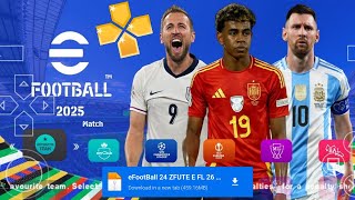 NOVO eFootBall PES 2024 OFFLINE COM GRÁFICOS EM HD PARA PPSSPP [upl. by Esemaj353]