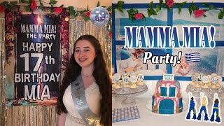 My Mamma Mia 17th birthday party 🕺🌐 Dancing Queen 70’s Disco amp Greek decorations 🎉 [upl. by Ettevol955]