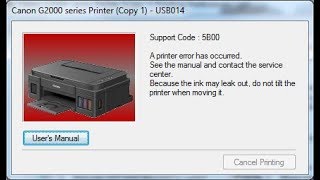 Reset Printer Canon G2000 ERROR 5B00 [upl. by Reube]