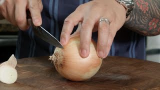 Knife Skills  Slicing Onions [upl. by Soraya449]