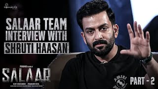 Shruti Haasan Interview with Salaar Team  Part2 Prabhas  Prithviraj  Shruti Haasan HombaleFilms [upl. by Landon]