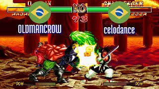 FT5 samsho2 OLDMANCROW BR vs celodance BR Samurai Shodown II Fightcade Jun 25 [upl. by Lobell]