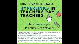 How to Add Clickable Hyperlinks to Teachers Pay Teachers Product Description in 2 Minutes [upl. by Oicnanev]