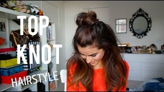 How to Create the Top Knot Half Down Hairstyle EASY [upl. by Atinad414]