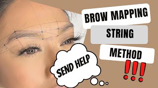 Stepbystep Brow mapping￼ For ombre powder brows using string method How to get even brows ￼ [upl. by Aisercal]