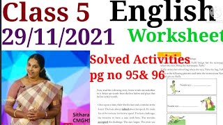 Class 5 English NAS Test Paper Worksheet 10 [upl. by Akyre]