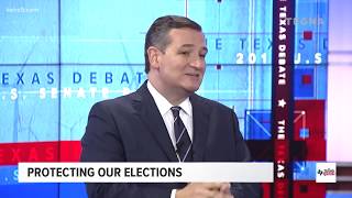 TEXAS DEBATE ORourke Cruz answers question on protecting our elections [upl. by Betsey]