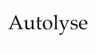 How to Pronounce Autolyse [upl. by Bethel563]