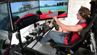 Travis Pastrana Drives the Motion Pro II Racing Simulator at the DRIVE4COPD event [upl. by Anyl]