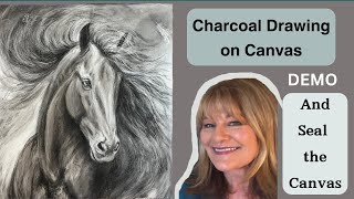 Charcoal DrawingOn CanvasLayering and Sealing The Canvas [upl. by Anivle631]