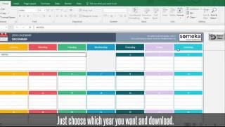 Dynamic Calendar Excel Template  Free Download Excel Calendar [upl. by Bollinger]