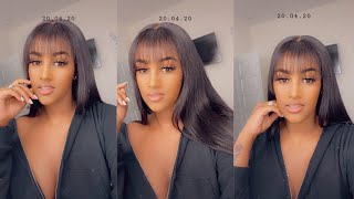 HOW TO CUT YOUR NATURAL BANGS IN 30 INCH LACE WIG FT ALIPEARL HAIR [upl. by Thatch956]