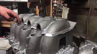 Milling a Holden Intake Manifold for an Eaton M122 Supercharger [upl. by Enyar249]