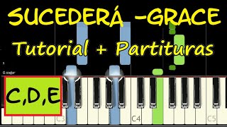 SUCEDERA Grupo Grace Piano Tutorial Cover Facil  Partitura PDF Sheet Music Yo lo Creo Pista Letra [upl. by Ramburt]