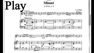 Suzuki Violin Book3 “Minuet” by JSBach Piano Accompaniment [upl. by Asenev]