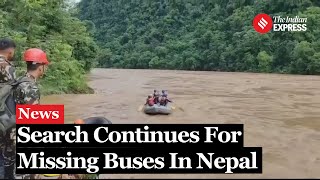 Search Resumes for Missing Buses in Nepals Trishuli River [upl. by Bohannon]