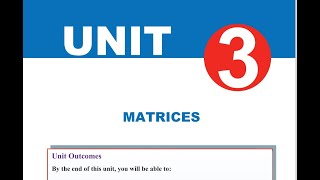 Mathes grade 11 unit 3 matrices New curriculum [upl. by Sapphire]