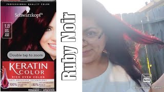 Schwarzkopf Keratin Color Hair Dye Review  Ruby Noir [upl. by Vallie]