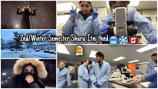 2nd Winter Semester Shuru🇨🇦❄️Lab mein bnaya vlog👩‍🔬itni thnd🥶Pakistani Student in Canada♥️ [upl. by Lopez]