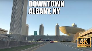 NY drive Albany downtwon drive including Empire State Plaza amp State Capitol 2K [upl. by Mannos620]