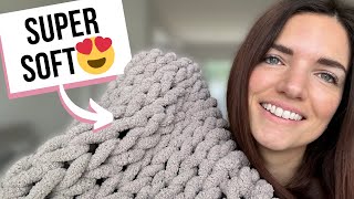 HOW DO YOU MAKE A CHUNKY KNIT CHENILLE BLANKET [upl. by Ellehcit973]