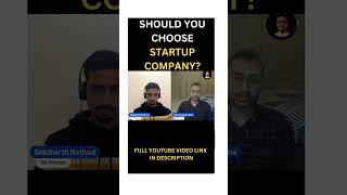 Should you start Career in Startup Company shorts startupcompany freshers [upl. by Meingoldas439]