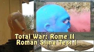 Total War Rome II  Roman Sling Test Glandes on Analog Head [upl. by Blondie137]