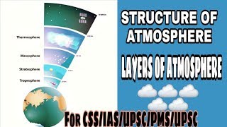 Structure of atmosphere  Layers of Atmosphere [upl. by Cordelia]