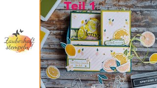 Teil 1  Geschenkset deluxe  SPRITZIGE ZITRONEN  Yogurette  Tee  Verpackung  Stampin Up  Box [upl. by Dviad711]