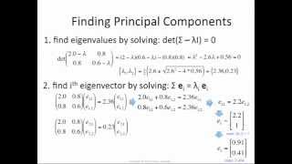 PCA 5 finding eigenvalues and eigenvectors [upl. by Ariuqahs44]