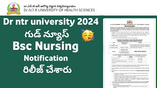 DR NTR UNIVERSITY 2024 Bsc Nursing Notification Released  Bsc Nursing Admissions 2024 [upl. by Nazler]