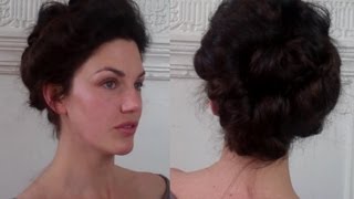 Pompadour amp Puffs an Edwardian Updo Tutorial meduim long hairstyle  Fitfully Vintage [upl. by Bernat]