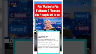 Législatives 2024  Marine Le Pen sattaque à lépargne des Français est un vol [upl. by Lian624]