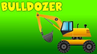 Bulldozer  Car Cartoon  Construction Vehicles  Cranes  Diggers  Apps for Kids [upl. by Blalock]