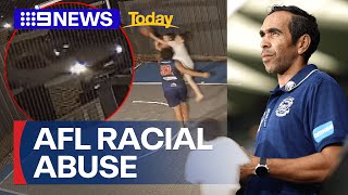 CCTV captures moment racial slurs hurled at AFL Great Eddie Bett’s children  9 News Australia [upl. by Rexana]