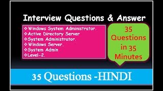 Interview Questions amp Answer For Windows System Administrator Active Directory Windows Server [upl. by Aicenet]