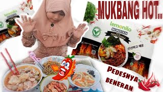 Mie Lemonilo Rasa Pedas Korea  Bibir Sampe Panas Mukbang [upl. by Eikcaj]