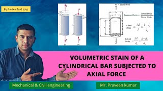 Expression for volumetric strain of a cylindrical bar [upl. by Bloch23]