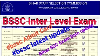 BSSC Inter Level Latest UpdateBihar SSC Exam date BSSC latest Notice [upl. by Karub]