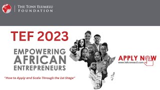 TEF 2023  STEPBYSTEP APPLICATION GUIDE  TONY ELUMELU FOUNDATION 5000 Grant [upl. by Reece804]