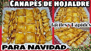 Canapés de HOJALDRE para NAVIDAD Fáciles y Rápidos super ECONÓMICOS Maricienta [upl. by Ejroj]