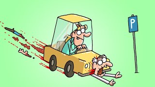 Parking The Car Gone WRONG  Cartoon Box 376  by Frame Order  Hilarious Cartoons [upl. by Bibah]