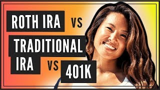 Roth IRA vs Traditional IRA vs 401K SIMILARITIES amp DIFFERENCES [upl. by Nilyad]