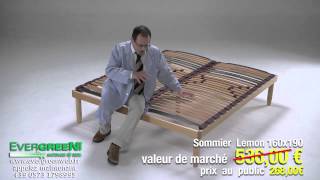 Lemon Sommier en Bois Fixé Lattes Grandlit avec Amortisseurs [upl. by Honniball]