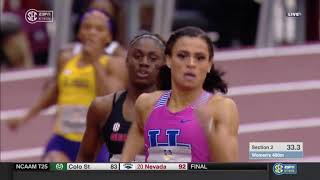 Sydney McLaughlin breaks U20 400m World Record SEC Indoor Champs 2018 [upl. by Standush]