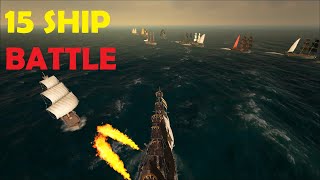 Atlas PvP FIFTEEN Ship BATTLE OOF vs The Cartel [upl. by Ylreveb]